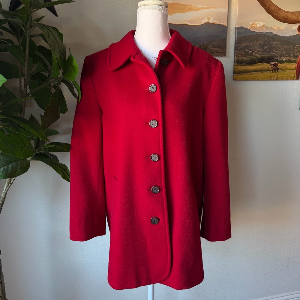 Alfred Dunner Red Pea Coat